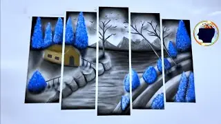 تعلم رسم  منظر طبيعي 3d في المنزل ديكورات  رسم تابلوهات ثلاثيه الابعاد ديكورات حوائط 3d house paints