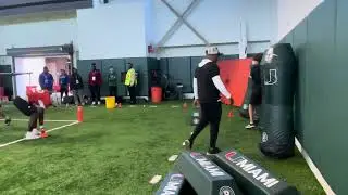 Miami Hurricanes spring practice, March 18 Running Back Blocking Drills