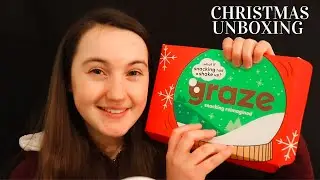 ASMR | Christmas GRAZE Unboxing ~ Tapping & Eating Sounds  (Soft Spoken)
