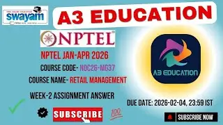 NPTEL Retail Management Week 2 Assignment Answers | noc26-mg37