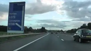 Driving On The M5 Motorway From Taunton Deane Services To M5 Motorway J31 Plymouth A38, England