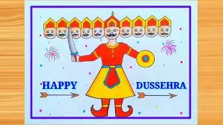 How to draw Ravan step by Step / Easy Ravan Drawing / Dussehra Drawing / Ravan Drawing / Dussehra