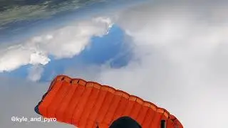 Terrifying moment a paraglider sets fire to his 'chute&nbsp;at 7,000ft