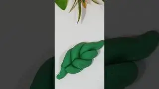 Easy clay leaf🌿#Clay Leaf #Clay Craft #Clay Art #Play doughTutorial #Clay For Kids #shorts