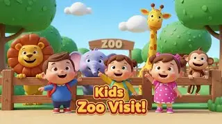 Посещение зоопарка детьми | Весёлые игры с животными для малышей 🌈👶