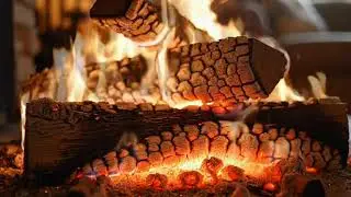 Night Fireplace 4K 🌙 Crackling Fire & Piano for Better Sleep