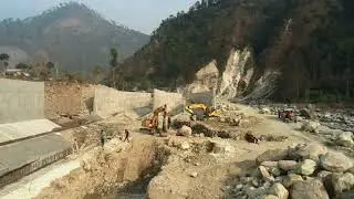 Underconstruction of headwork of Lower Modi Khola Hydropower