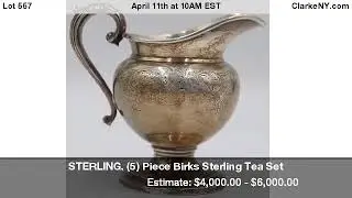 STERLING. (5) Piece Birks Sterling Tea Set
