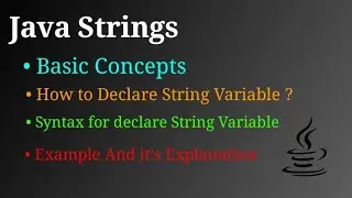 Java String Introduction | Declaration of String | syntax for declare variable | program explanation
