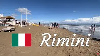 🇮🇹 Rimini, Italy 🏖️ Morning Beach Walk on the Adriatic Sea Coast | 4K 🇮🇹