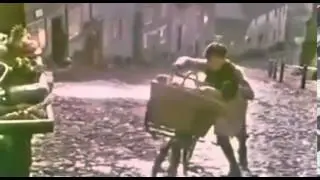 The classic Hovis advert showing the baker boy climbing Gold Hill