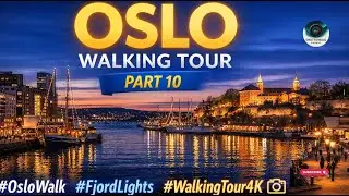 Oslo Walking Tour Part 10 🇳🇴 | Oslo Central to Fjord Lights Walk in 4K (Insta360 GO Ultra)