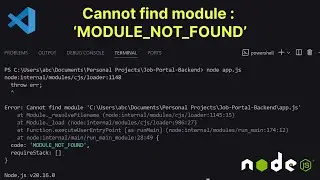Невозможно найти модуль. Модуль не найден. Ошибка узла кода JS.