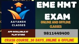 CRASH COURSE_30 DAYS_LECTURE NO 2_EME HMT 65 DIPLOMA EXAM_AAYANSH CLASSES APP_ONLINE+OFFLINE COURSE