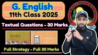 English 11th Class - Textual Questions - 30 Marks full Strategy - Jkbose 2025 
