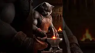 Legendary weapon forged by a Cat! 🔨🔥 #BlacksmithCat #meowai #animation #trending