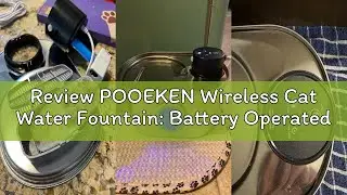 Review POOEKEN Wireless Cat Water Fountain: Battery Operated Stainless Steel Pet Fountain, Automatic