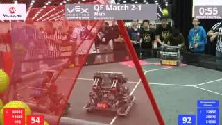 VEX Worlds 2016 - VRC HS Math - QF 2-1 (8691C 1404B 10Q) 262 vs 244 (3285D 2587G 5150D)