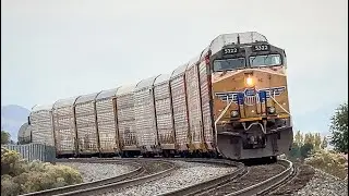 UP 2x2x1 manifest throttles up grade in Roy, UT!