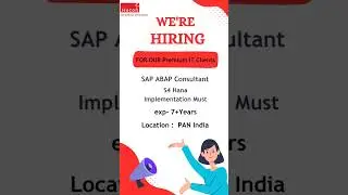 Openings on IT Requirement #sap #abap 7+Years of experience #panindiajobs #itjobs #sapjobs #huconhr
