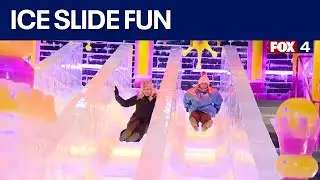 ICE at the Gaylord Texan: Slide made of pure ice in Grapevine