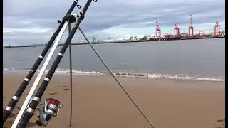 Fishing the Mersey estuary at New Brighton