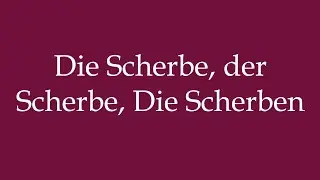 How to Pronounce ''Die Scherbe, der Scherbe, Die Scherben'' Correctly in German