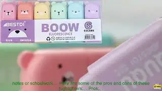1005005446544043 6PCS Set Bear Mini Fluorescent Highlighter Pen Kawaii Pastel Marker Pe