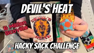 Devils Heat 4.0 Spicy Popcorn Eating Hacky Sack Challenge #footbag
