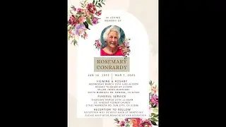Funeral Service for Rosemary Conrardy March 20th @ 11:00AM