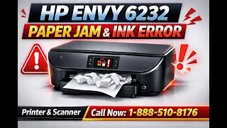 HP Envy Photo 6232 Paper Jam & Ink Cartridge Error Fix | Setup & Support