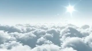 Flight Over Clouds, Loop-Able Cg Animation. Stock Footage