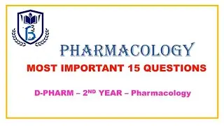 Pharmacology imp questions||Old syllabus D.pharm 2nd yr exam|| Answer key available in description