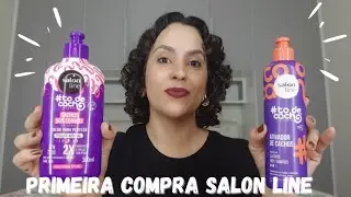 CREME DE PENTEAR E ATIVADOR DE CACHOS SALON LINE, PRIMEIRAS IMPRESSÕES COM ESSA MARCA...