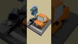 [3D Model] Low-poly car in parking lot