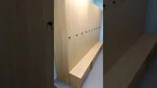 Bespoke wooden changing room lockers with benches