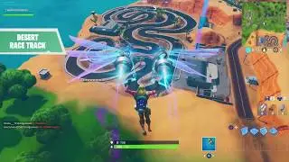Complete a lap of a desert race track, snowy race track and a grassland race track (Fortnite)