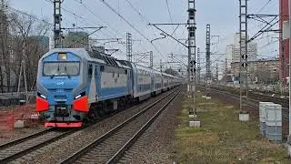 Аврора шуршит! ЭП2К-504 с поездом №741 Санкт-Петербург&ndash;Москва