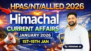 HPAS/NT/Allied 2026 I Himachal Pradesh Current Affairs | 1st-15th Jan 2026 #nimbusacademy#hpas#hppsc