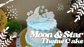 How to Make a Beautiful Moon & Star Theme Cake | Easy Cake Decoration Tutorial