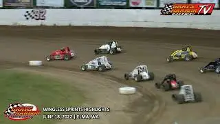 June 18, 2022 Wingless Sprint Series Grays Harbor Raceway Highlights