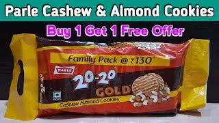 Parle 20 20 Gold Cashew & Almond Cookies Family Pack Review | Cashew & Almond Biscuits | Hindi |