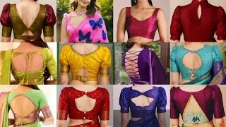 Latest trending back neck blouse designs/ Trendy high neck blouse designs/ Silk saree blouse designs