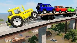 Flatbed Truck transformation In Sky Ramp beamng driving video kids video McQueen kids video cartoon 
