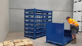 CBM.1R - Folding Bulk Mesh Pallet with half drop front & back gates