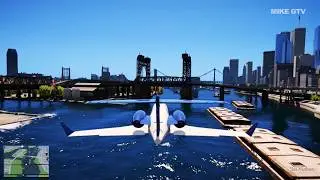 Liberty City in GTA V : Under the Bridge Flight Liberty City ✈️ (4K 60 FPS)