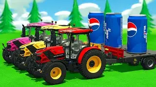 ЗАГРУЖАЙТЕ И ТРАНСПОРТИРУЙТЕ ГИГАНТСКУЮ ГАЗИРОВКУ PEPSI С ПОМОЩЬЮ ТРАКТОРОВ DEUTZ - FS 25