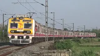 [3 in 1] High speed different model EMU train accelerating on a huge curve