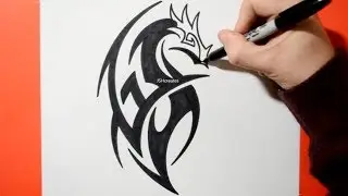 Tribal Dragon #18 / Modern Graphic Design / How To Draw Tattoo Style / JSHcreates