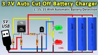 Smart 3.7v Auto cut off Battery Charger 1S, 2S, 3S Adjustable